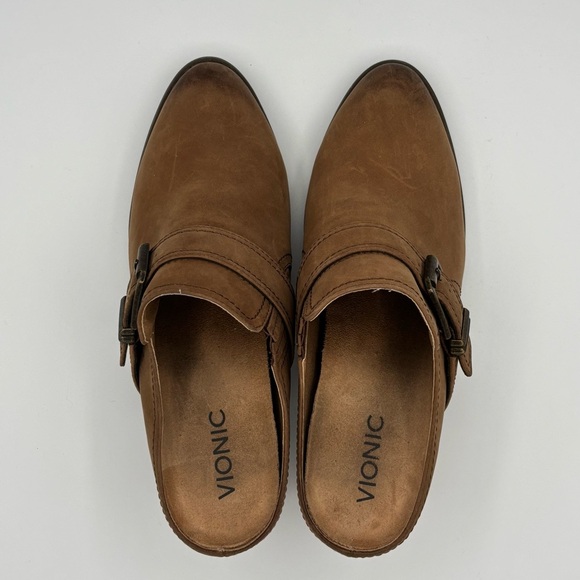 Vionic Cheyenne Mules Clog 9 Wide Bootie Brown Suede - Picture 5 of 10